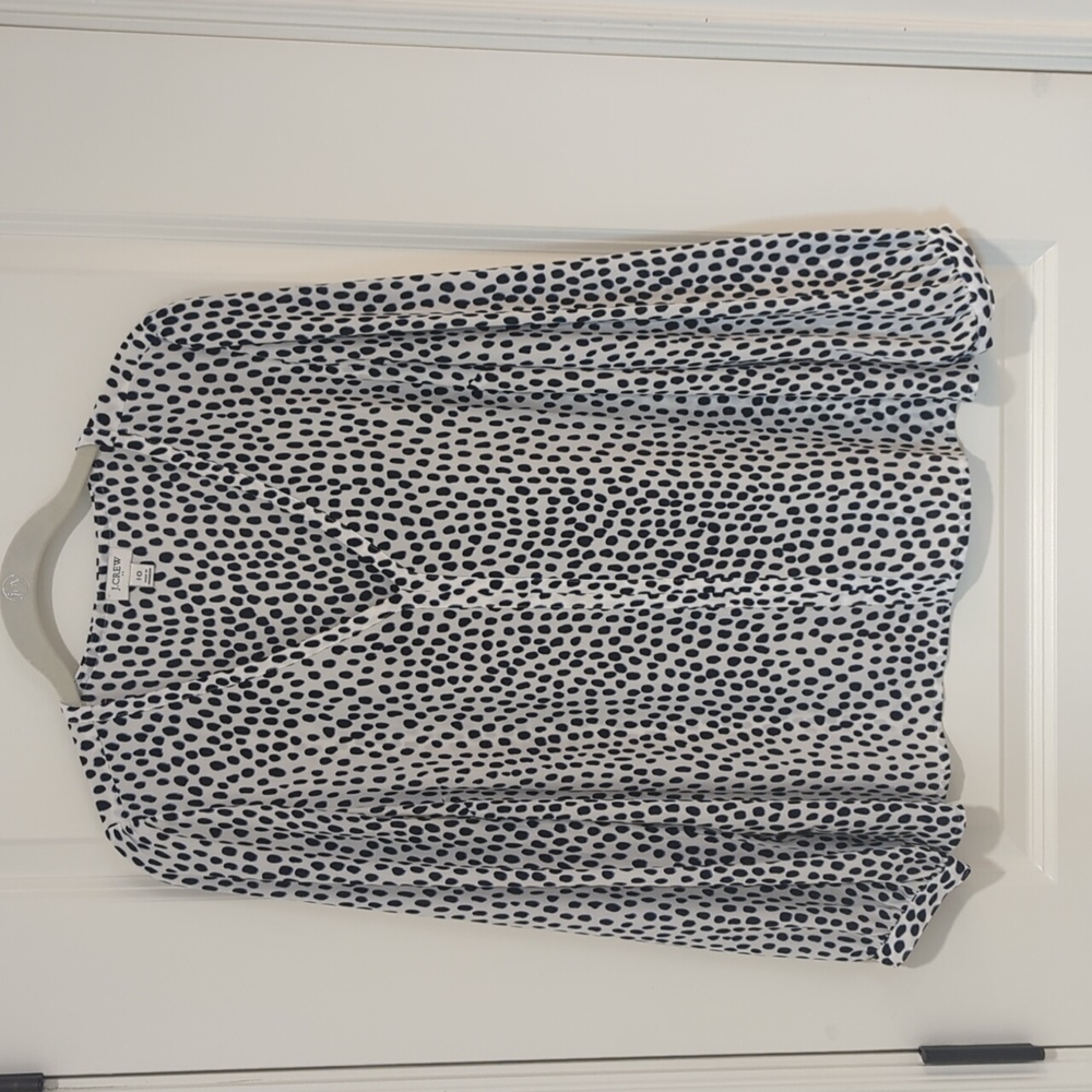 J Crew Spotted Print Blouse, size 10